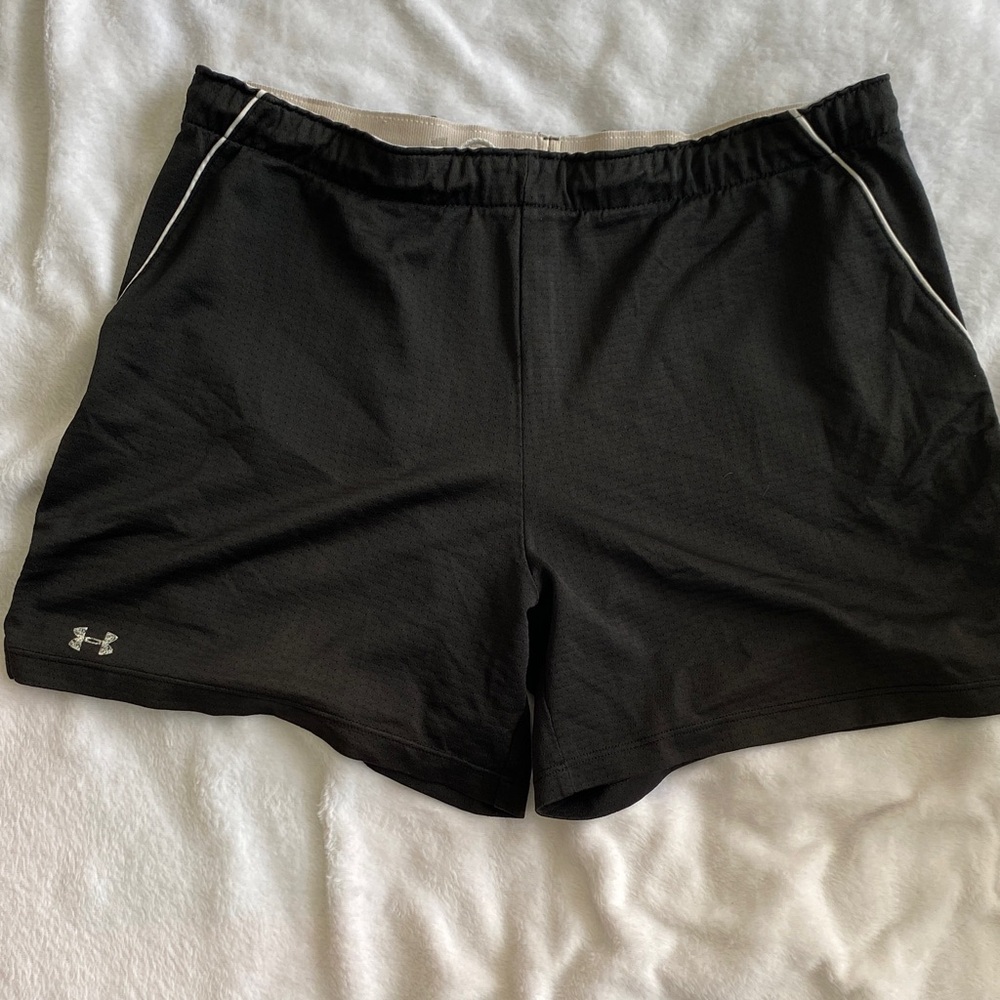 Under Armour Women's Black and White Athletic Shorts